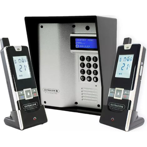 Interphone sans-fil ouverture gâche / portail via combiné - UltraCOM3 + visière noire + 2 combinés (1/5)