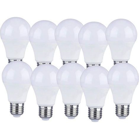 Lot de 10 Lot de 10 ampoules LED E27 9W A60 - Lumière blanche chaude 4000K - 806 Lumen (1/5)
