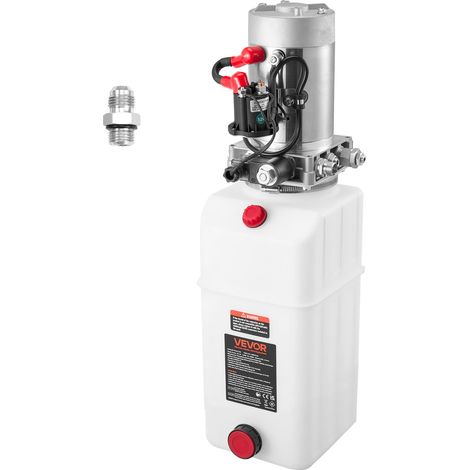 Pompe Hydraulique Simple Effet, Groupe de Bennage pour Camion Benne 6 L, Mini Centrale Hydraulique pour Remorque à Benne Basculante, Pression de Décharge Max. 22 MPa et Débit 3,4 L/min (1/5)
