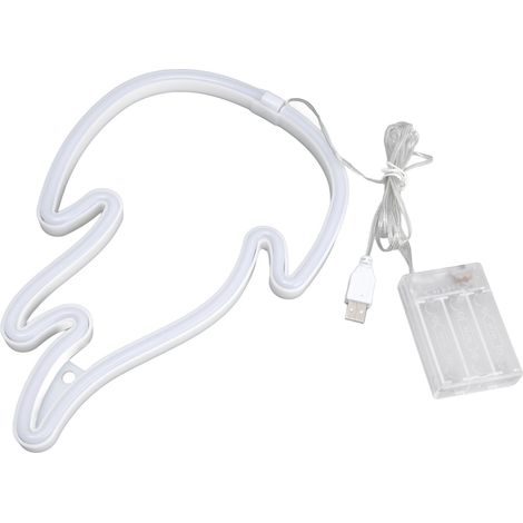 Lampe murale LED flamme néon rouge, décoration maison fête anniversaire chambre enfant, alimentation USB ou piles (sans piles) (1/5)