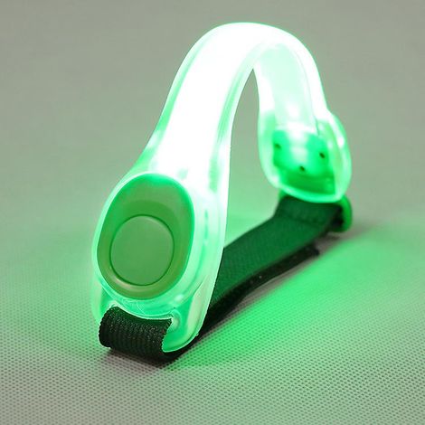 Set mit 4 grünen LED-Silikon-Brustplatten für nächtliches Laufen oder Radfahren. (1/5)