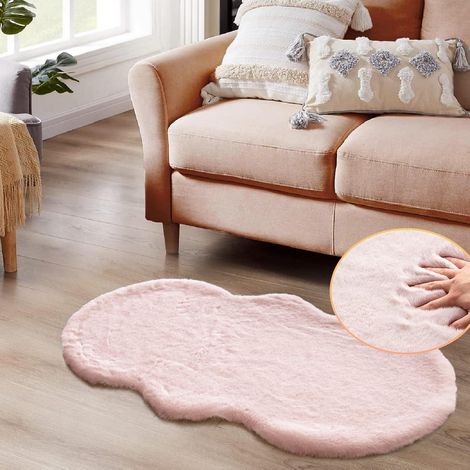 Teppich Kunstfell 60x120cm rosa 60 x 120 cm (Fellform) Rosa Altrosa (1/5)