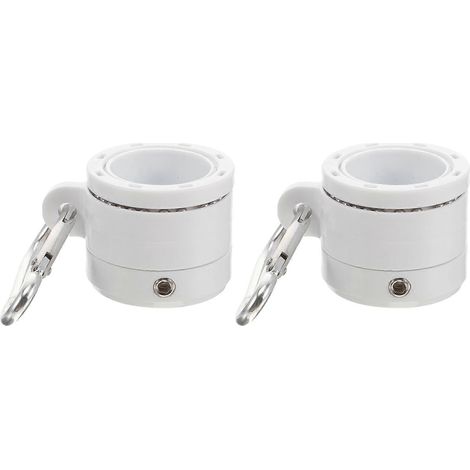 jeu d'anneaux de fixation pour mât de drapeau avec clips et fixations rotatives-5x3.8cm-White (1/4)