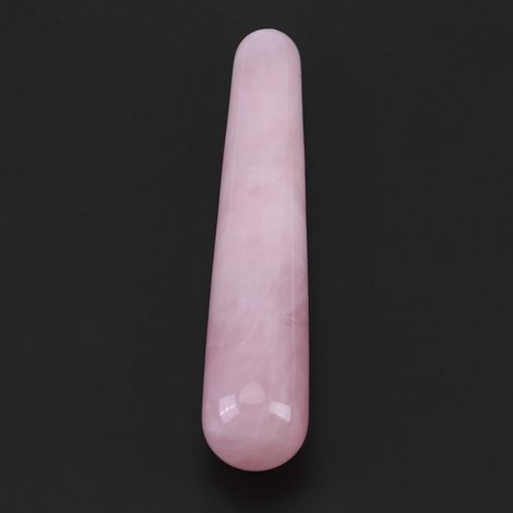 Bâton de Gua Sha en Quartz Rose 100mm - Rouleau de Massage Facial en Pierre Naturelle (1/5)