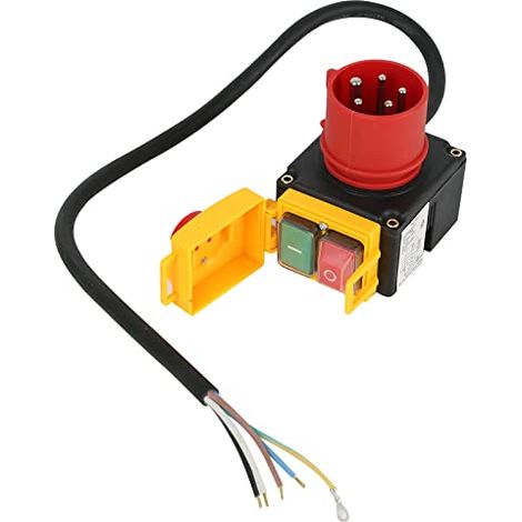 KOA7 Combinaison de prise d'interrupteur, 250 V, 50 Hz, 3 phases, avec inverseur de phase, clapet d'arrêt d'urgence et câble de 160 cm, compatible KEDU KOA7 (1/5)