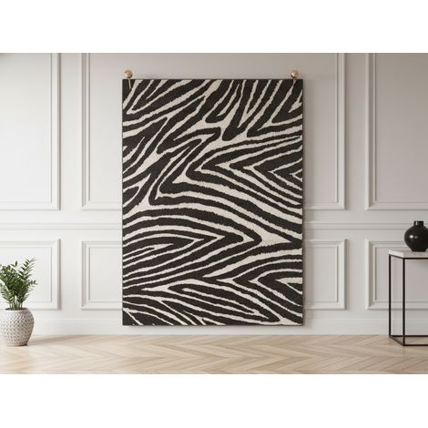 BOBOCHIC - Tapis poils ras ZAYN motif abstrait 160x230 Gris