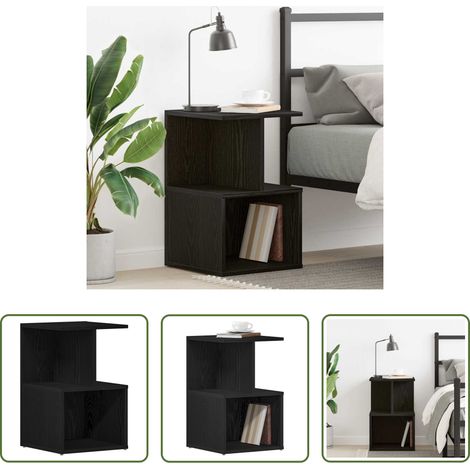 Rangement chambre -  Cabinet de chevet Chêne noir 35 x 35 x 55 cm Bois d'ingénierie (1/5)