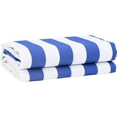 Awning Replacement Fabric Blue and white 10 x 1.6 m Fabric vidaXL