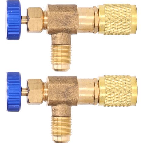 Vannes de réfrigérant pour systèmes de climatisation, adaptateurs de remplissage de fluorure pour R22, R404 et R407, filetage SAE 1/4 pouce (1/5)