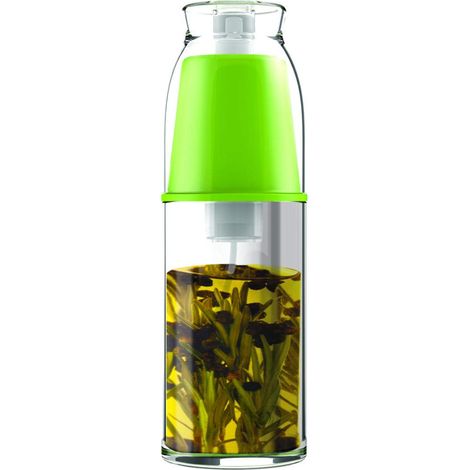 Pompe à Huile ou vinaigre, pulvérisateur pour Salade, Verre, Vert et Transparent, 18,5 x 6,2 x 6,6 cm (1/2)