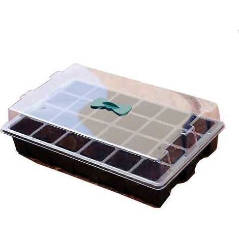 Lot de 5 Mini Plateau Semence Culture Plateau Serre de Semis 24 Trous Bac Semis avec Couvercle pour Semis et Germination (1/5)