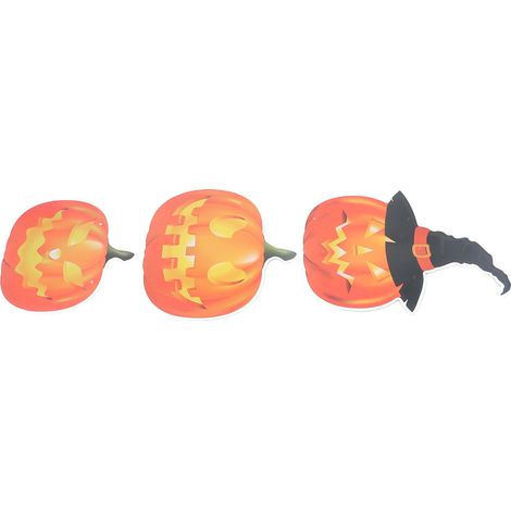 Set mit 10 kürbisförmigen Türdekorationen für Halloween – Innovative und lustige Dekoration für die Haustür – Ideal für Halloween-Partys. (1/5)