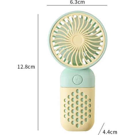 Mini ventilateur portable (vert), silencieux, rechargeable, pour l'extérieur. (1/5)