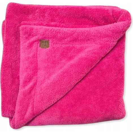 Manta cálida para bebé de 90x100 cm, doble capa, para cochecito o cuna, color magenta. (1/5)