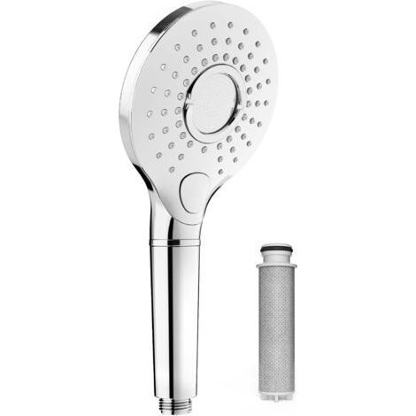 Anti-limescale shower head with high pressure filter and water saving (chrome) (1/5)