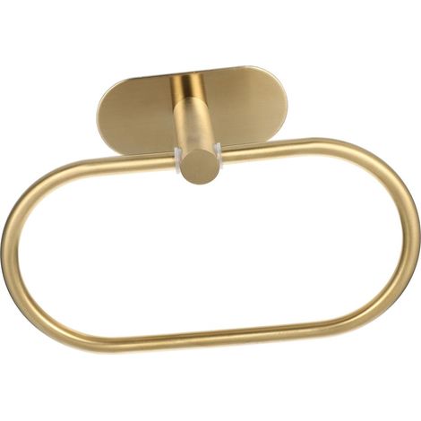 Anillo toallero ovalado de acero inoxidable para montaje en pared, ideal para el baño y la cocina.