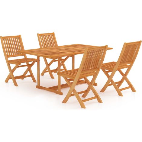 Maison Exclusive - Set da Pranzo da Giardino 5 pz in Legno Massello di Teak