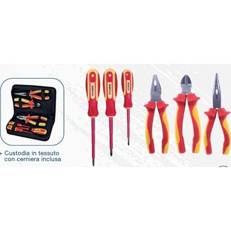 Serie CACCIAVITI E PINZE VDE 1000V 6 pezzi hyundai 59417