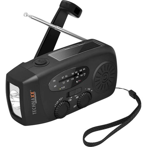 Technaxx TX-238 Notfallradio AM, FM Notfallradio Handkurbel, Solarpanel, Taschenlampe, wiederauflad (1/5)