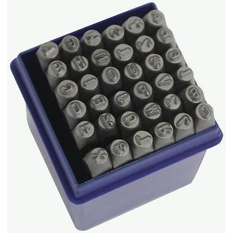 Set punzoni alfanumerici 36pz da 8mm - LETTERE + NUMERI