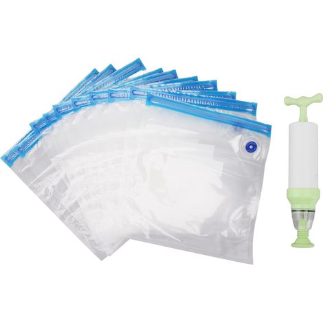 Lot de 10 sacs de mise sous vide multi-usages pour aliments cuits, légumes et fruits (28 x 26 cm / 11 x 10,2 pouces). (1/5)