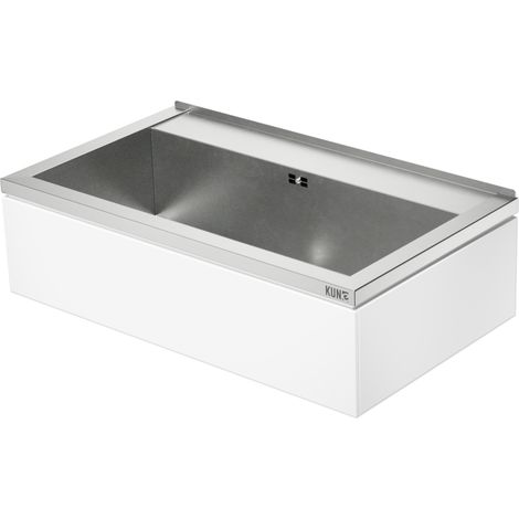 NOVUM 80 weiß Edelstahl Ausgussbecken