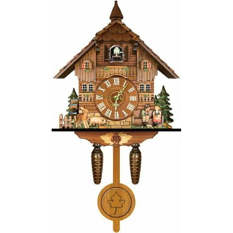 royaluxe - Horloge Coucou Forêt Noire Allemande Horloge Murale Coucou en Bois de Style Nordique Rétro - CM001 (1/4)