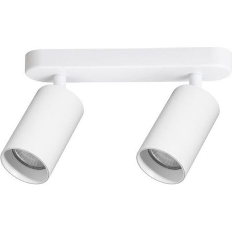 Spot Pipe - Luminaire Encastrable Cylindrique - Compatible Ampoule GU10 - Blanc - 2 Points Lumineux (1/4)