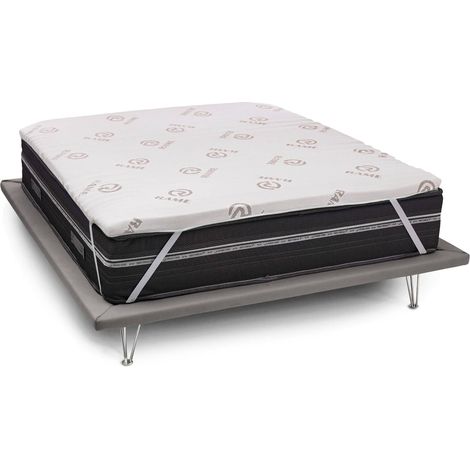 Talamo Italia Haut de forme de mariage Lucilla, Topper renouvelle matelas avec housse amovible en mousse à mémoire de forme et fibres de cuivre, 100% Made in Italy, Anti-acarien et hypoallergénique, C