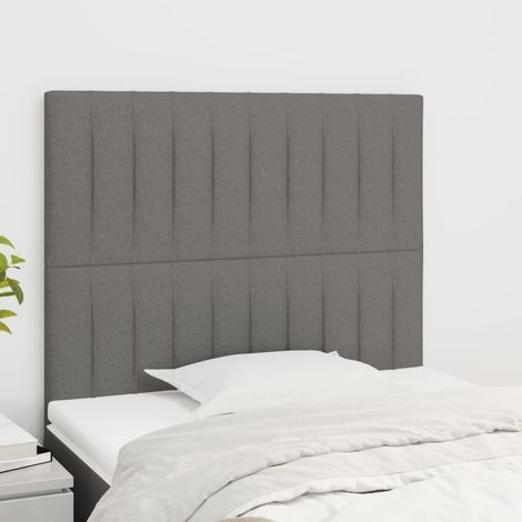 Tête de lit Gris foncé 100x5x118/128 cm Tissu (1/5)