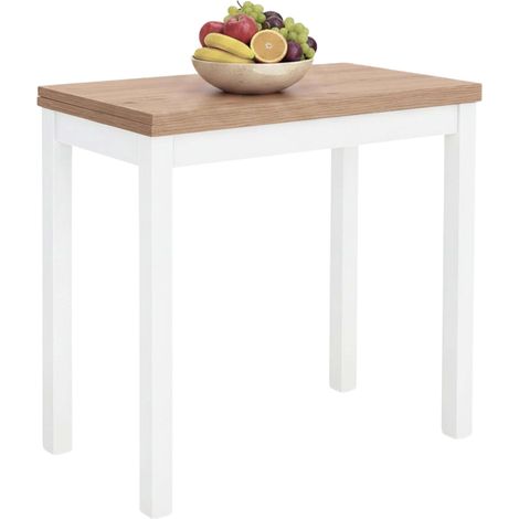 Mesa Cocina Extensible Bleca Libro Blanco Mate Roble 80x76x40-80 cm (1/5)