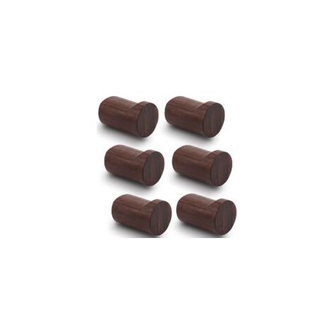 Set di 6 ganci da parete in legno, ganci da parete in legno naturale, ganci decorativi fatti a mano, appendiabiti in legno, porta cappelli in legno, appendiabiti da parete per l'ingresso per appendere