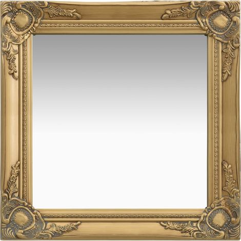 Espejo de pared cuadrado estilo barroco 50x50 cm Oro DEC022855