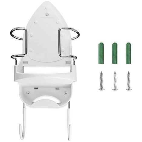 Iron Rack Electric Iron Holder Iron and Ironing Board Storage Organizer Shelf with Removable Hooks -2