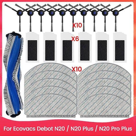 27-teiliges Set inklusive Bürste, Filter und Mopp für Ecovacs Debot N20, N20 Plus und N20 Pro Plus Staubsauger. (1/5)