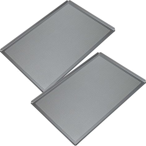 vhbw 2x Bandeja para horno - 60 x 40 x 1 cm plata, perforado (1/4)
