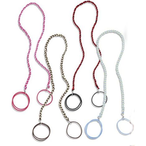 Paquete de 4 diademas deportivas elásticas trenzadas negras para coleta - 64 cm (1/5)