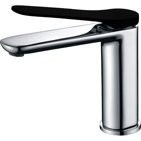 Essebagno Pandora Niedriger Waschtischmischer Chrom und Schwarz