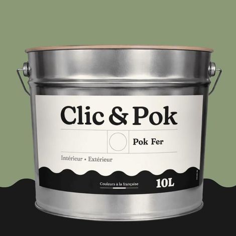Peinture Fer Antirouille – Métal Extérieur Intérieur, Satinée, Protection Rouille - 10L - RAL 6021 - Vert pâle