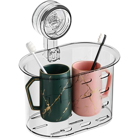 Étagère de Douche Porte-Objets de Douche Fixé au Mur - Support Amovible À Ventouses Sans Perçage Pour Tissus, Produits De Toilette Et Cosmétiques (1/5)