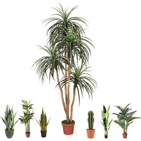 Pianta Artificiale di Nolina 185cm con vaso Piante di plastica per la decorazione di giardini interni ed esterni