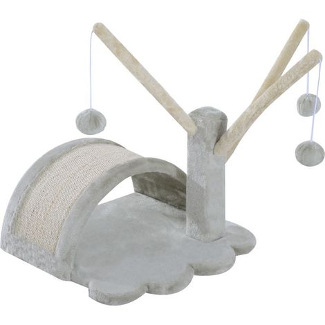 Shaft to cat 40 cm, small tour with grotte, 2 balls, mat to scratch, shaft to cat, for cats of all sizes, gray clear (1/5)