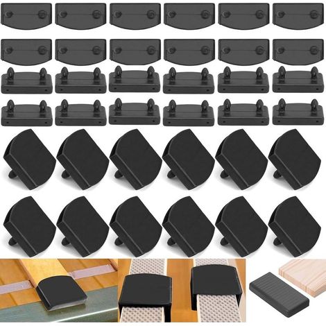 Ensemble de Supports de Lattes, 24 Embouts et 12 Supports Centraux, Capuchons de Remplacement en Plastique, 53 55 mm (1/5)