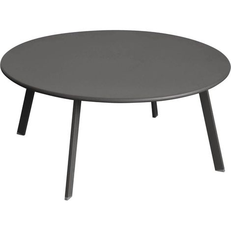Mesa auxiliar de jardín redonda Saona Antracita - 90 x 40 cm - Hespéride (1/3)