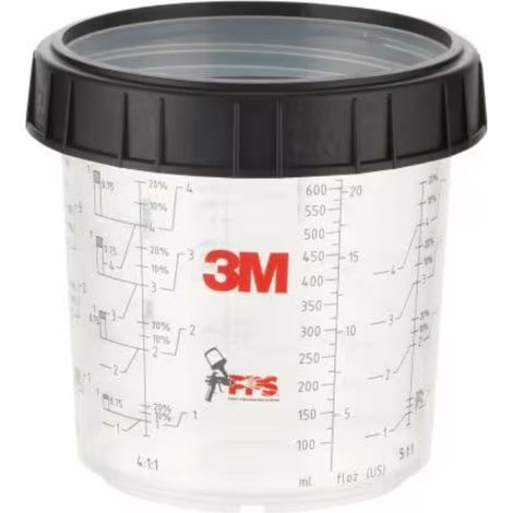 Godet et bague de serrage 3M PPS Standard 650ml 16001