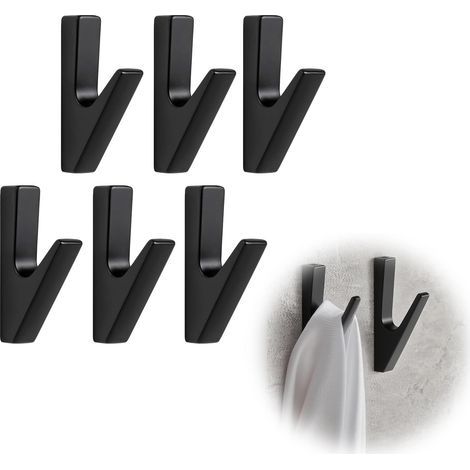 Lot de 6 crochets muraux mats à visser pour panneaux acoustiques - Pour salon, chambre à coucher, salle de bain et cuisine, vestiaire, vestes, chapeaux (1/5)