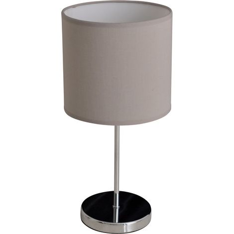 Naeve NEW YORK Lampe de table avec abat-jour rond gris 1xE27
