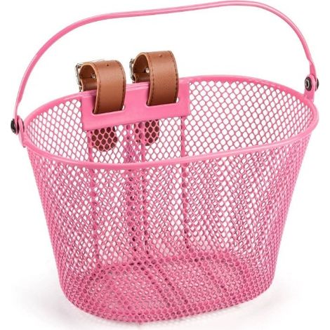 Panier de vélo rose en métal, panier avant de vélo, panier de vélo pour enfant, panier à main, accessoire de cyclisme. (1/5)