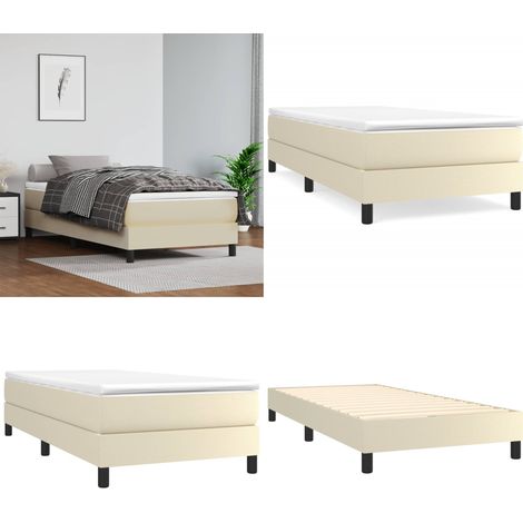 Bettgestell Creme 80x200 cm Kunstleder - Bettesrahmen - Schlafzimmermöbel - Kunstlederbettrahmen - Doppelbett - Boxspringbett - Home & Living (1/5)