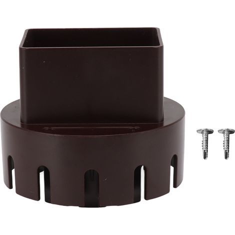 Fallrohradapter, Kunststoff-Abflussadapter, Ersatz-Fallrohrverbinder mit Schrauben, Braun, S 2x3 Zoll (1/5)